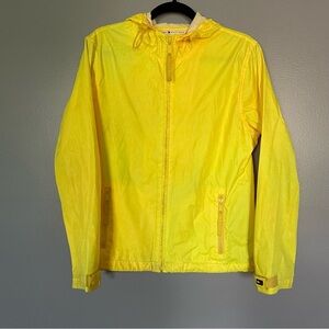 Tommy Hilfiger Yellow Rain Jacket Windbreaker Sz M VINTAGE